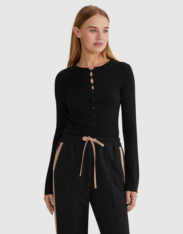 Oxford - Elka Henley Knit Top