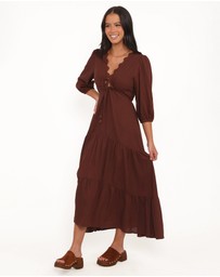 Petal & Pup - Eleonara Midi Dress - Chocolate