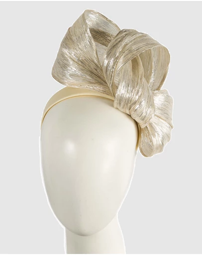 Fillies Collection - Bespoke Silver Bow Racing Fascinator