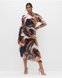 City Chic - Zia Print Ruched Dress