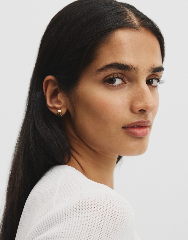 Country Road - Tarnish-resistant Small Wide Hoop