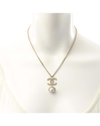 Pre-Loved by Azura Reborn - Pre-Loved Gold Plated Faux Pearl CC Pendant Necklace