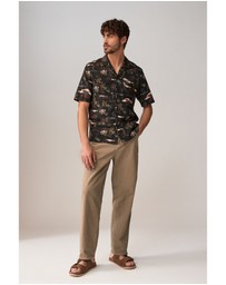 NEXT - Western Style Printed Short Sleeve Shirt With Cuban Collar