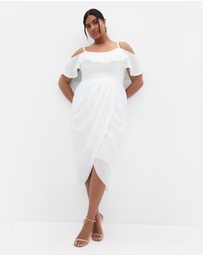 City Chic - Flirtation Drape Midi Dress