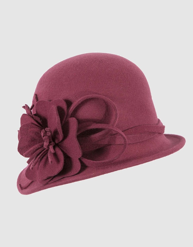Max Alexander - Winter Felt Wine Cloche Hat