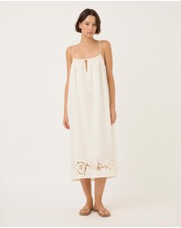 Peony - Embroidered Midi Dress