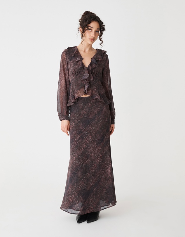 Forcast - Sonia Snake Maxi Skirt