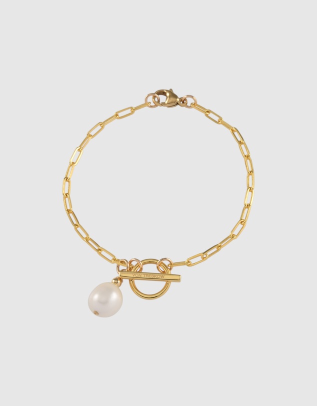 Von Treskow - Fine Clip Chain Bracelet with Pearl