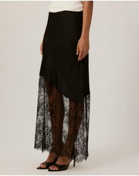 Tussah - Opal Satin Lace Trim Maxi Skirt