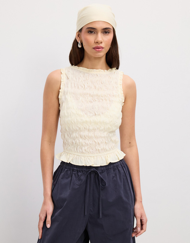 The Fated - Amy Sheer Frill Boat Neck Tank