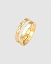 Elli Jewelry - Ring 2er Basic Set 925 Sterling Silver Gold-Plated