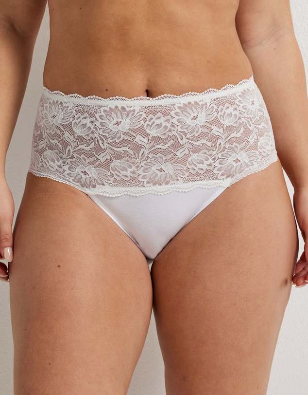 Kayser - 2 Pack Daily Essentials Cotton & Floral Lace Full Brief (465 )