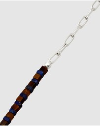 Kuzzoi - ICONIC EXCLUSIVE - Bracelet Male Lapis Lazuli Blue and Tigers Eye 925 Sterling Silver