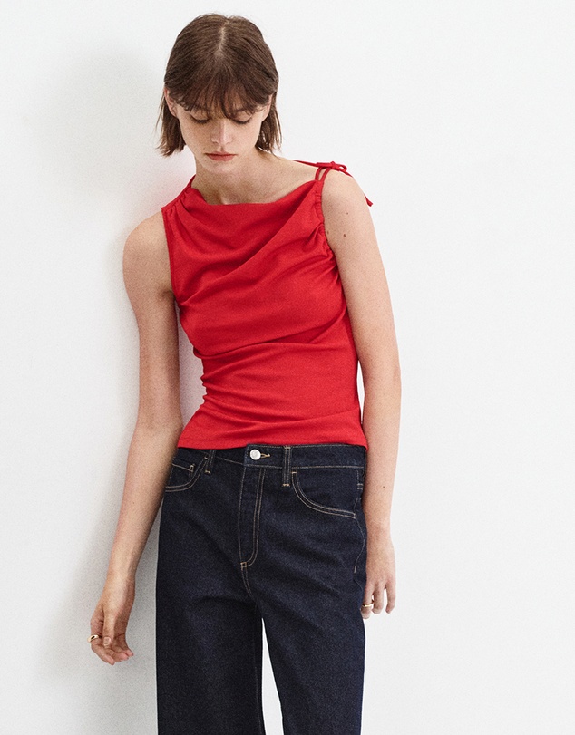 M.N.G - Asymmetric Ruched Top
