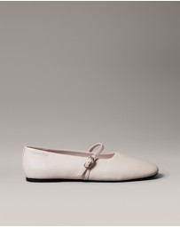 Calvin Klein - Leather Square Toe Ballerinas