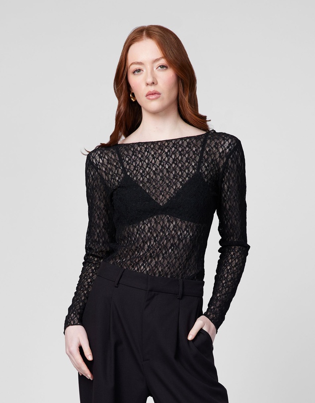 MVN - Tell Me More Lace Long Sleeve Top