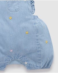 Purebaby - Daisy Broderie Overall Set -Kids-Babies
