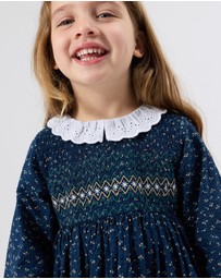 Goldie + Ace - Daphne Long Sleeve Smocked Dress - Babies-Kids