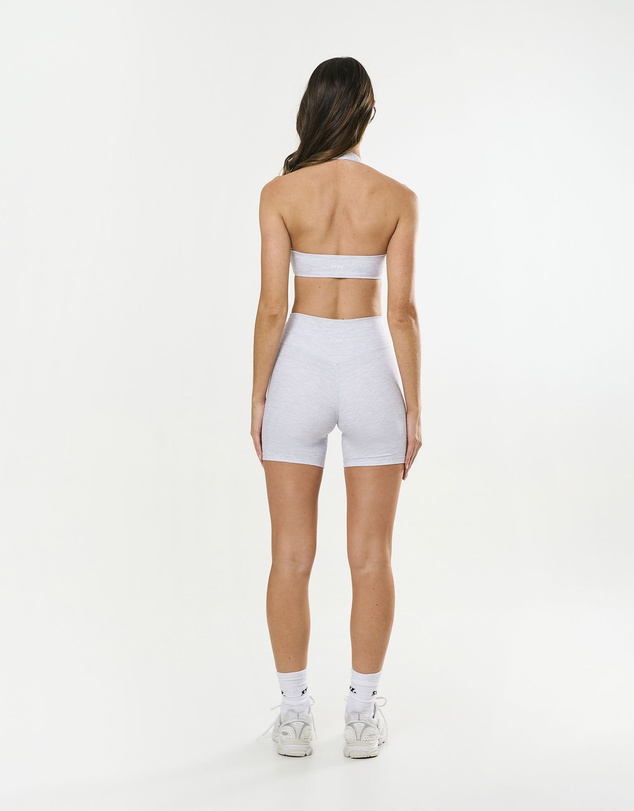 STAX. - Square Neck Halter Crop Airlyte - Grey Marle