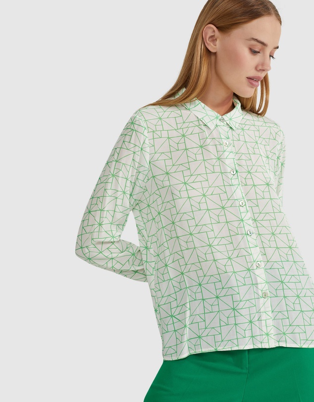 Oxford - Poppy Geo Print Blouse