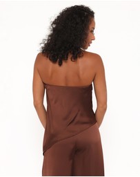 Petal & Pup - Charmer Asymmetrical Longline Strapless Top - Dark Brown