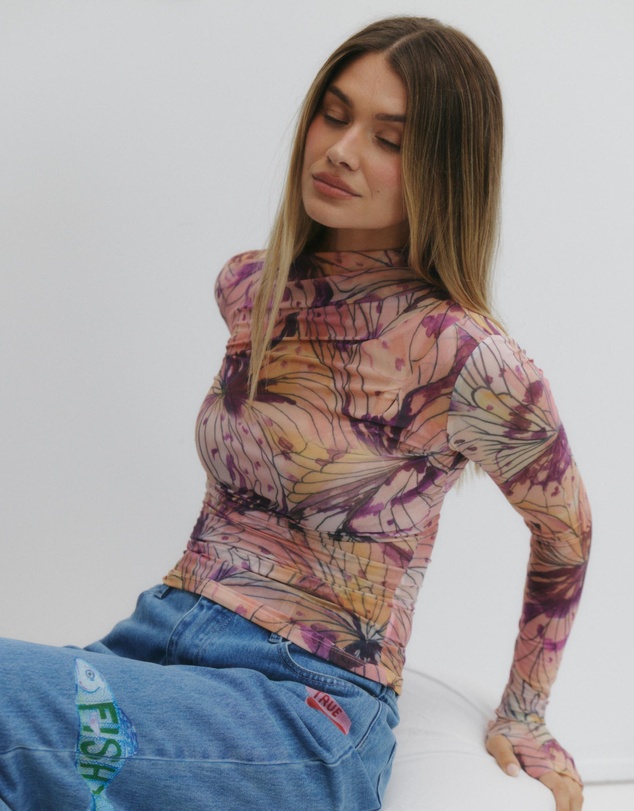 MAKU - Linework Mesh Long Sleeve Top
