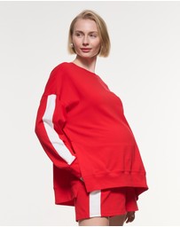 Soon Maternity - Side Split Stripe Cotton Top