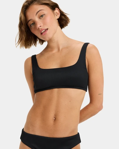 Roxy - Womens Rib ROXY Love The Glassy Bralette Bikini Top