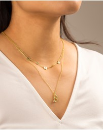 Wanderlust + Co - Alphabet Bubble Pendant Necklace - Letter B