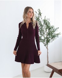 Esther & Co - Marifi Knit Dress - Maroon