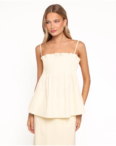 Petal & Pup - Carson Pleated Top - Butter Yellow