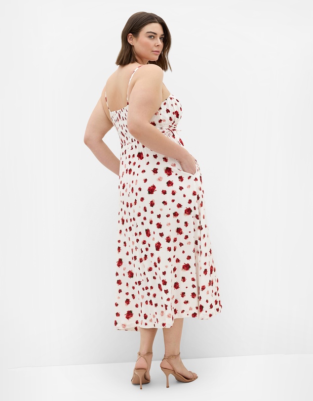City Chic - Plus size Anna Rose Print Maxi Dress - ivory