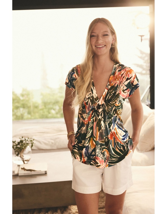 NEXT - Pintuck V-Neck Top