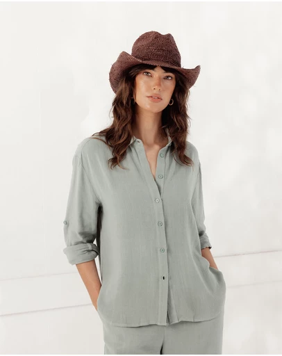 Morgan & Taylor - Rowyn Relaxed Cowboy Fedora in Brown