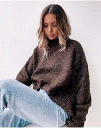 Esther & Co - Chesterfield Jumper - Chocolate