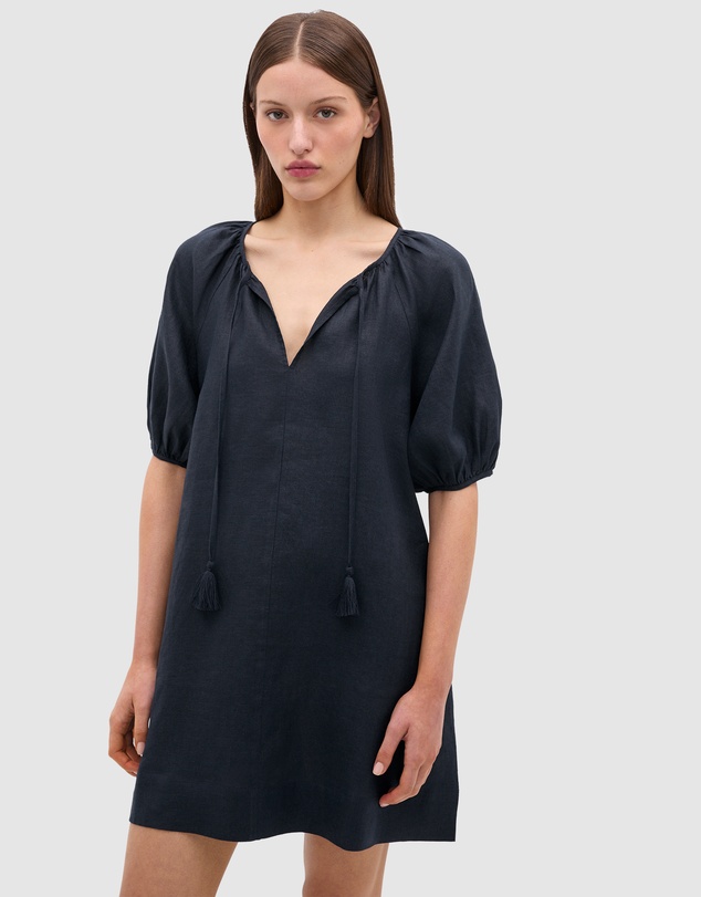 Seed Heritage - Linen Tie Neck Mini Dress