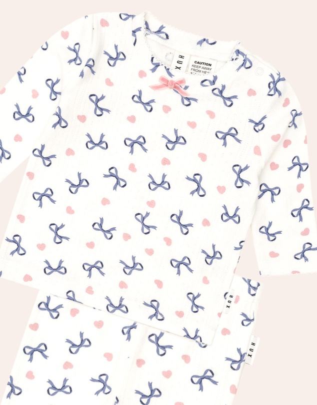 Huxbaby - Hearts And Bows Long Sleeve Pyjama Set - Babies-Kids
