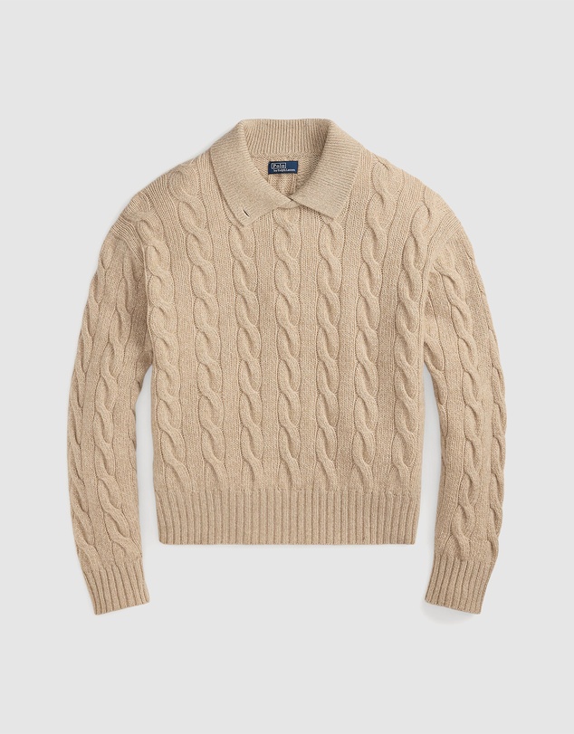 Polo Ralph Lauren - Cable Wool-Cashmere Polo-Collar Sweater