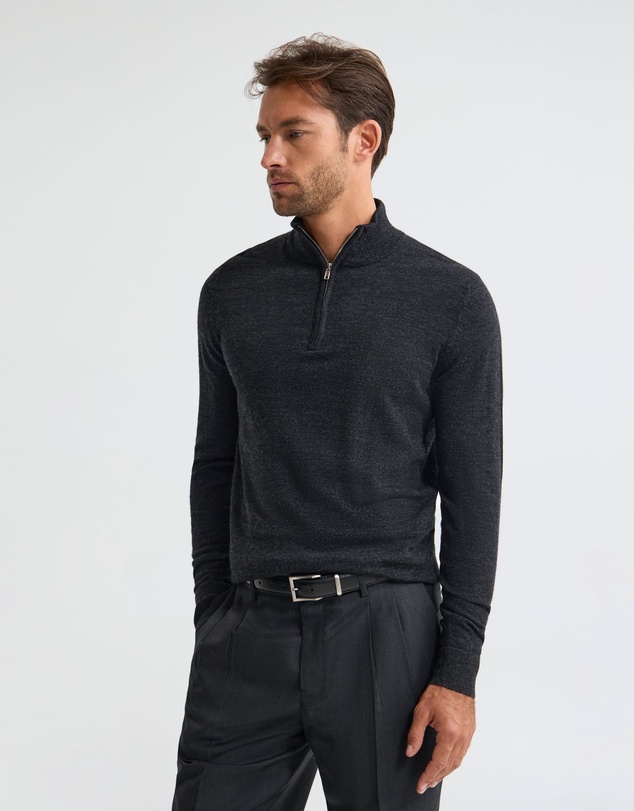 Oxford - Merino Zip-Neck Wool Pullover
