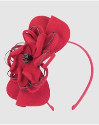 Max Alexander - Felt Red Flower Winter Racing Fascinator
