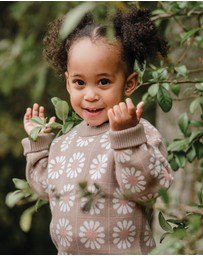 Kynd Baby - Knit Jumper in Grid Floral