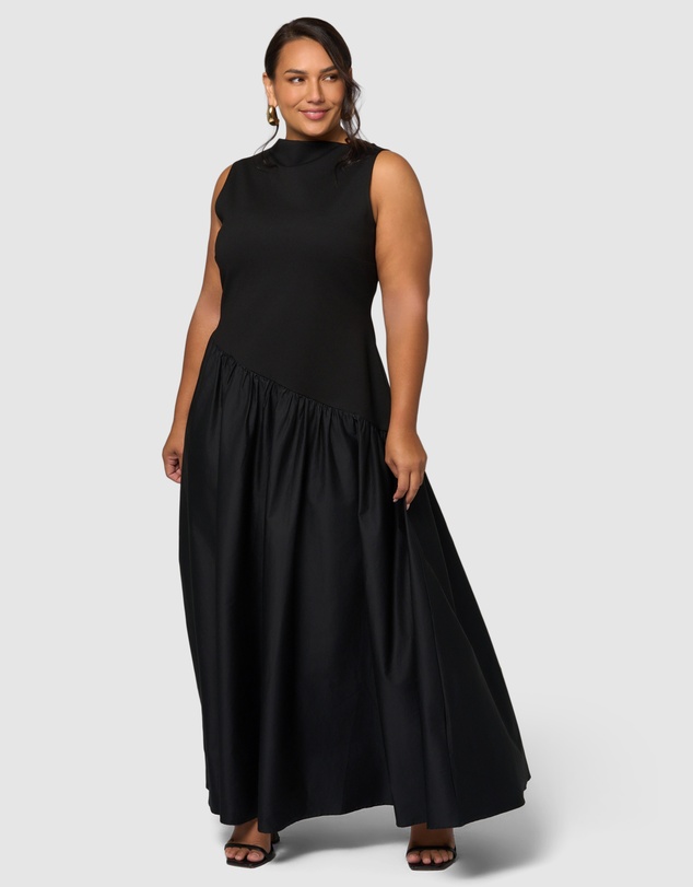 Sunday In The City - Steel Rose Maxi Dress