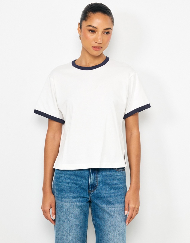AERE - Ciara Contrast Boxy T-Shirt