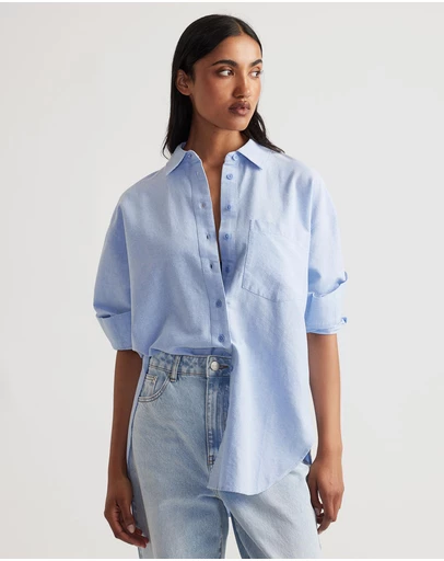 Decjuba - Heather Oxford Oversized Shirt