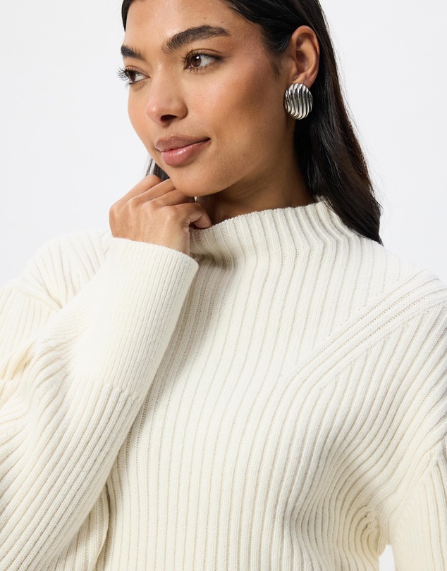 & Other Stories - Rib-Knit Mock-Neck Mini Dress