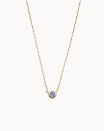 Kirstin Ash - Petite Birthstone Necklace December Tanzanite