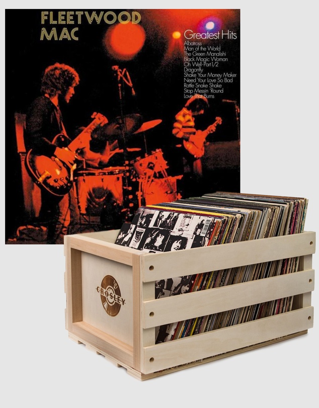 Sony Music - Crosley Record Storage Crate Fleetwood Mac Greatest Hits Vinyl Album Bundle