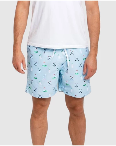 Sant And Abel - Men's Golf Blue Swim Shorts