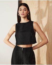 Atmos&Here - Celina Linen Blend Crop Top