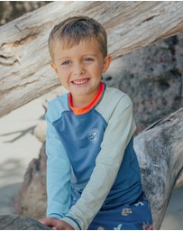 Crywolf - LONG SLEEVE RASH VEST Ocean Colourblock